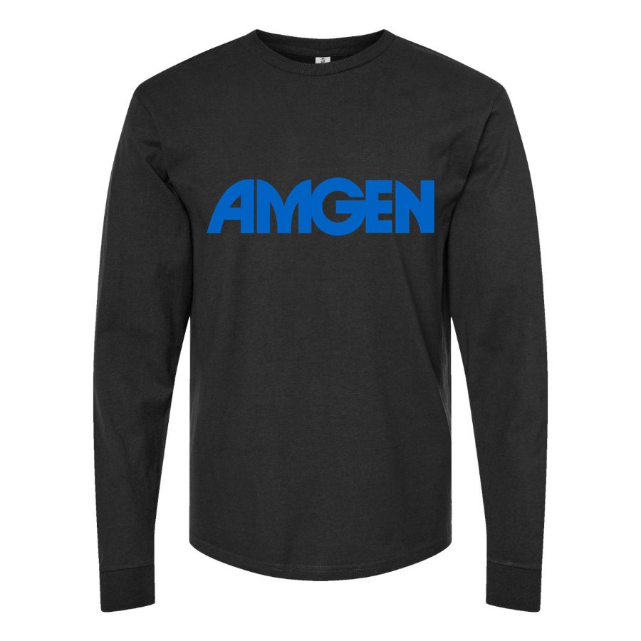 Men's Amgen-Logo-500x281-min Long sleeves Cotton Blend T-Shirt - Black