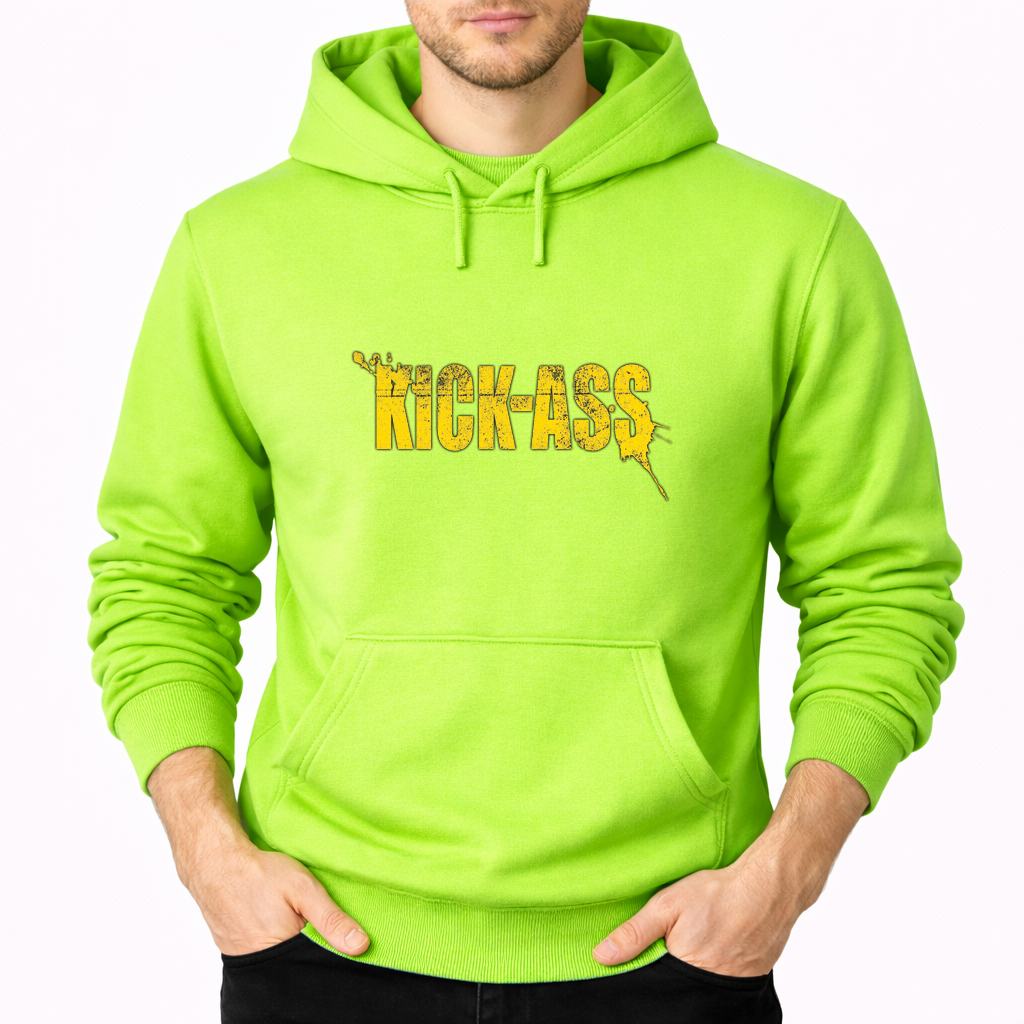 Men's Kick-Ass Pullover Hoodie - Lime green