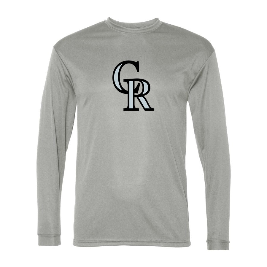 Men's Colorado Rockies Polyester Long Sleeve T-Shirt - Gray