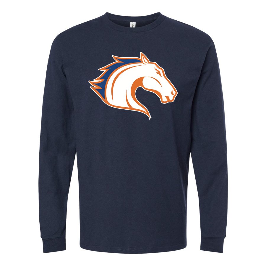Men's Texas Arlington Mavericks Logo Long sleeves Cotton Blend T-Shirt - Navy