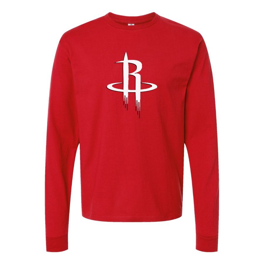 Men's army greeoustonrocksn Long sleeves Cotton Blend T-Shirt - Red