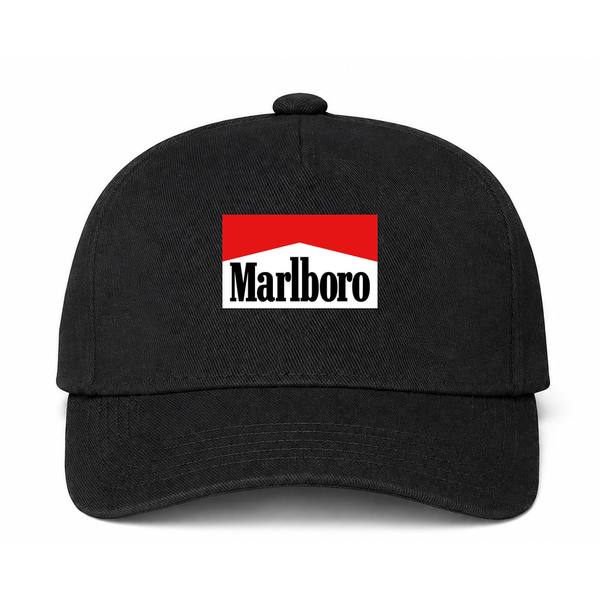 Marlboro Logo Black Dad Baseball Cap Hat