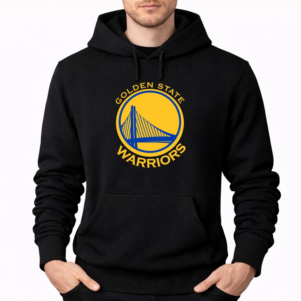 Men's Golden states warrior yellow Pullover Hoodie - Black