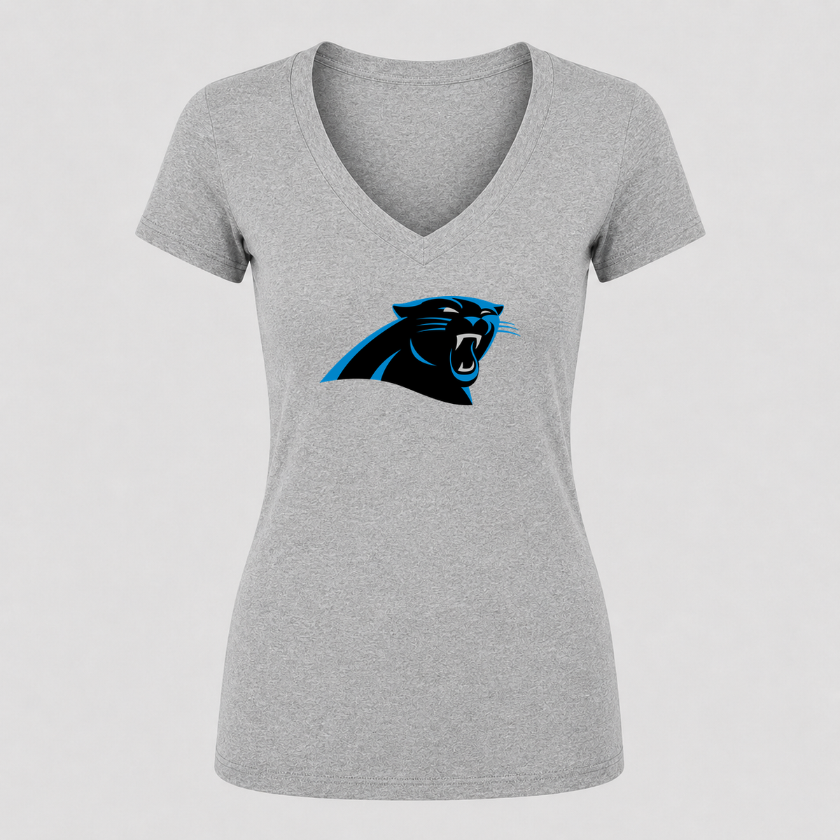 Women's Carolina Panthers V Neck T-Shirt in gray