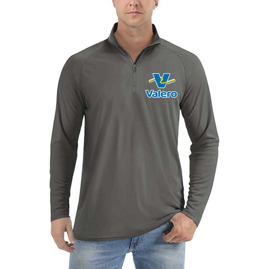 Valero Gas Station Logo quarter-zip athletic shirt in Dark Gray