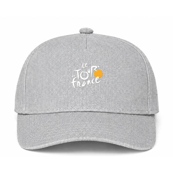Tour de France White Logo Gray Dad Baseball Cap Hat