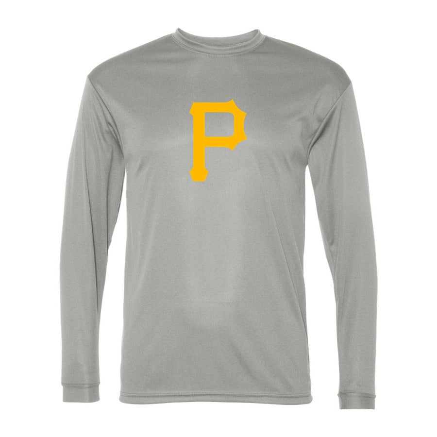 Men's Pittsburgh Pirates Polyester Long Sleeve T-Shirt - Gray
