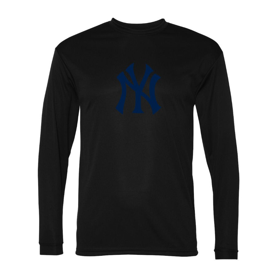 Men's New York Yankees Polyester Long Sleeve T-Shirt - Black