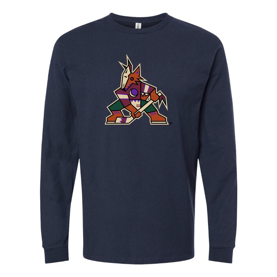 Men's Arizona Coyotes Long sleeves Cotton Blend T-Shirt - Navy