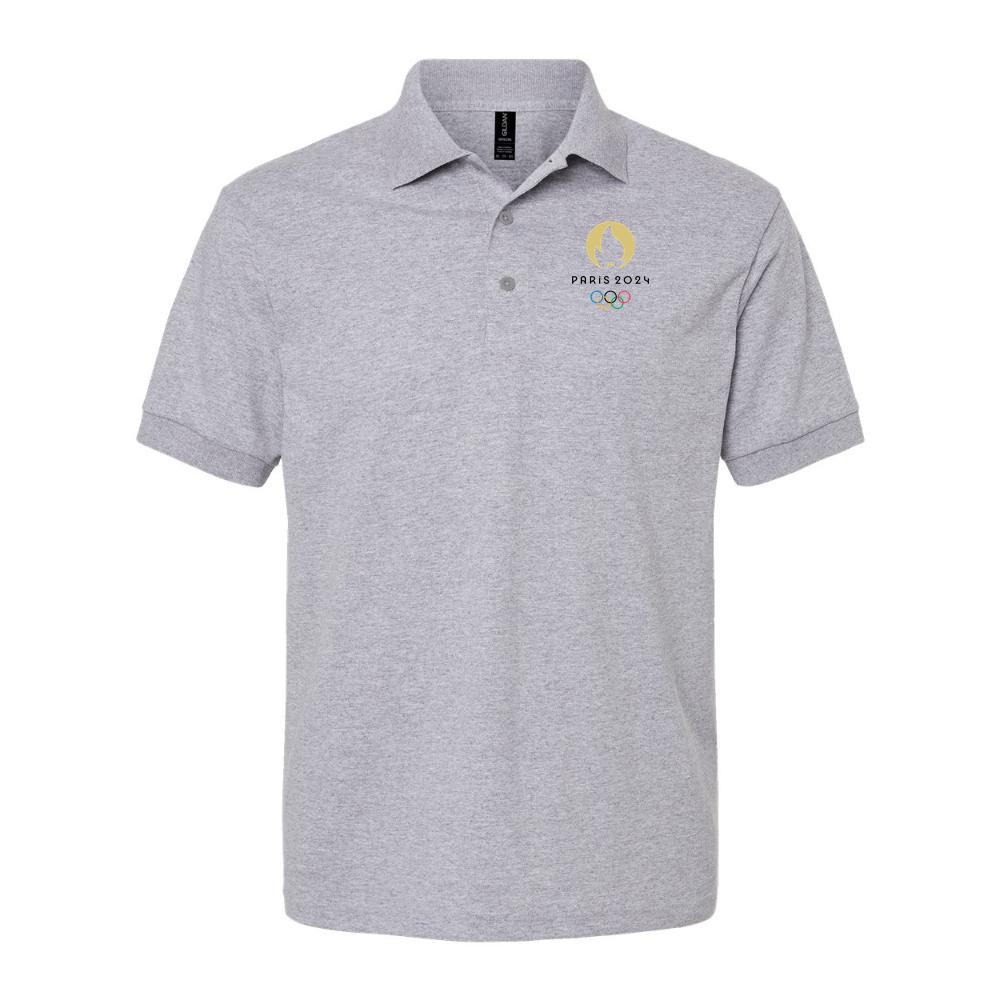 Men's Olympics 2024 Paris Black Logo Dry Blend Polo - Gray