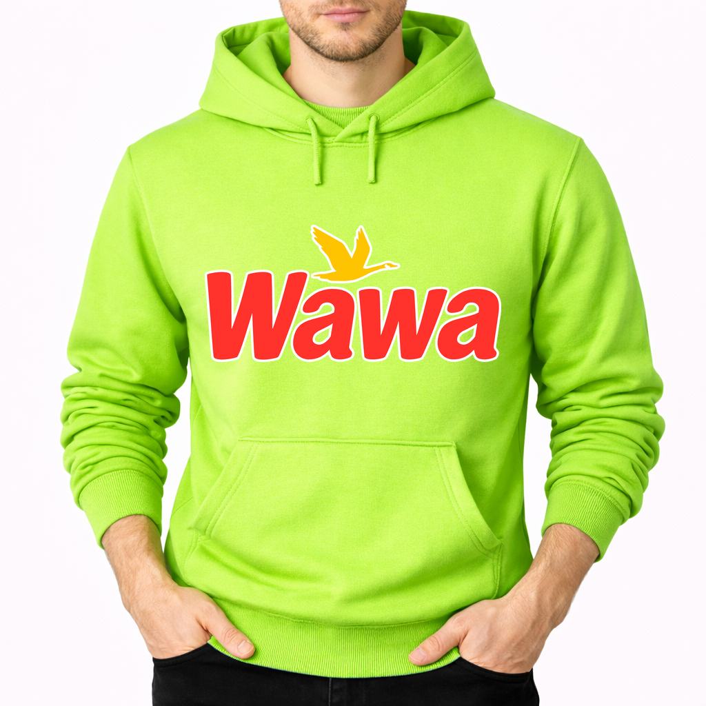 Men's Wawa Gas Station Pullover Hoodie - Lime green