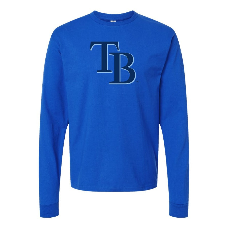 Men's Tampa Bay Rays Long sleeves Cotton Blend T-Shirt - Blue