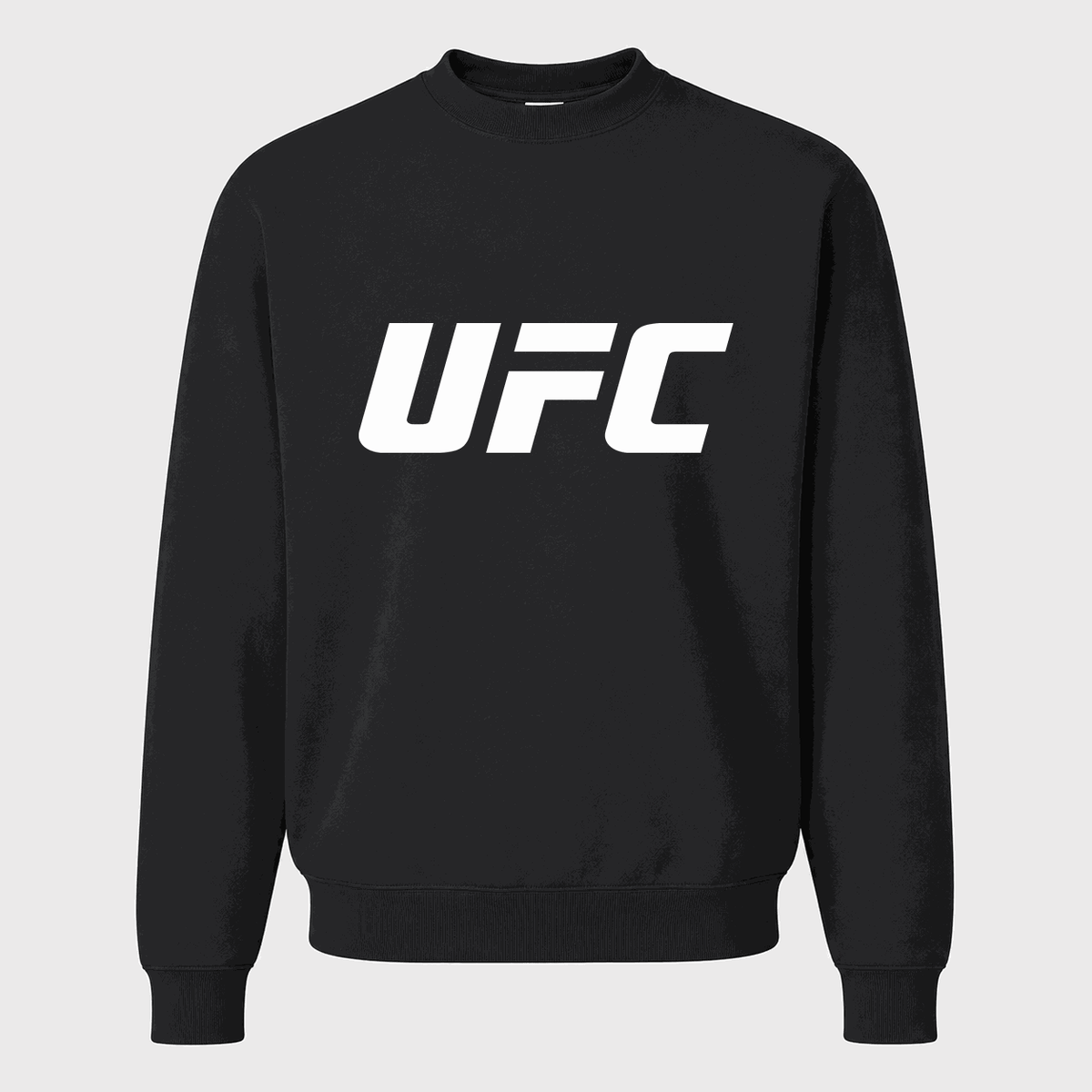 Men's UFC White Logo Crewneck Sweatshirt - Black