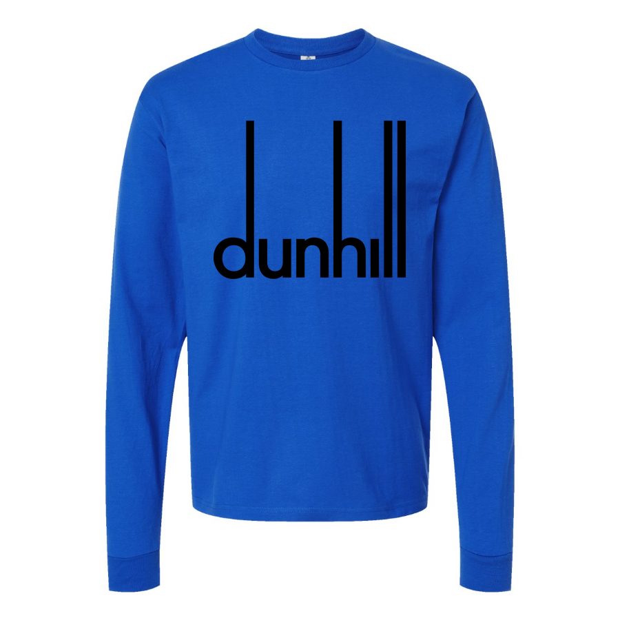 Men's Dunhill black Long sleeves Cotton Blend T-Shirt - Blue