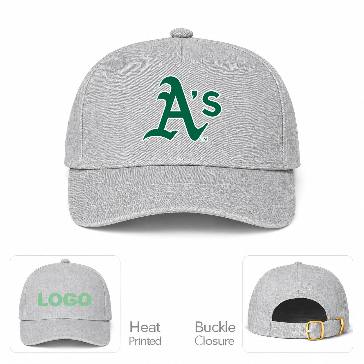 MLB Oakland Athletics Baseball Cap Hat - Gray