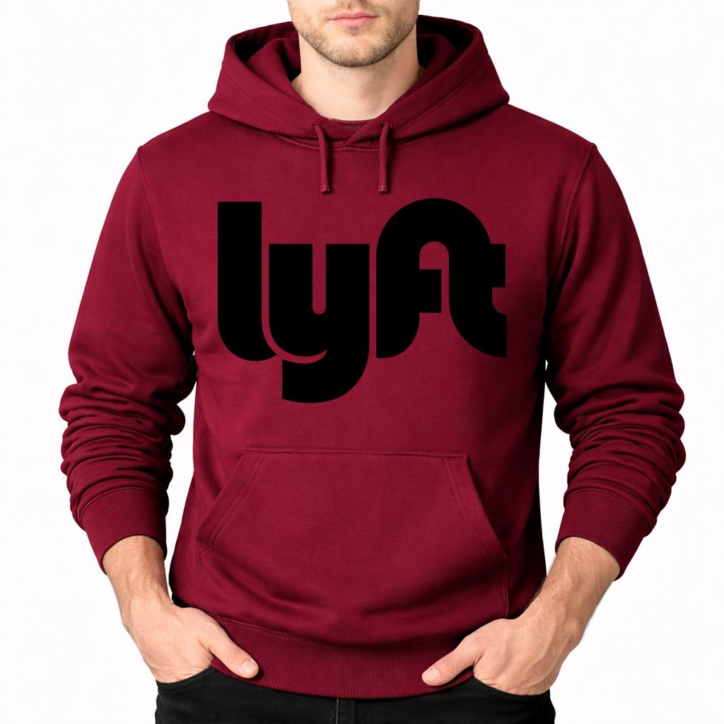 Men's Lyft Black Pullover Hoodie - Burgundy