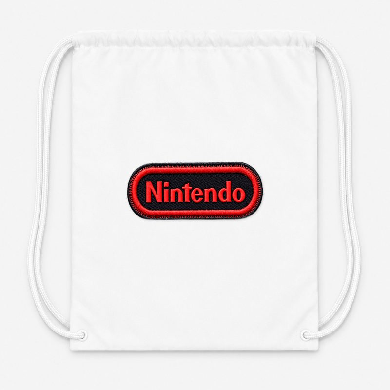 Nintendo Embroidery Drawstring Bag - White