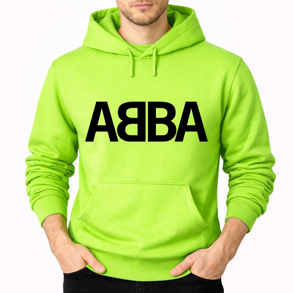 Men's ABBA Pullover Hoodie - Lime green