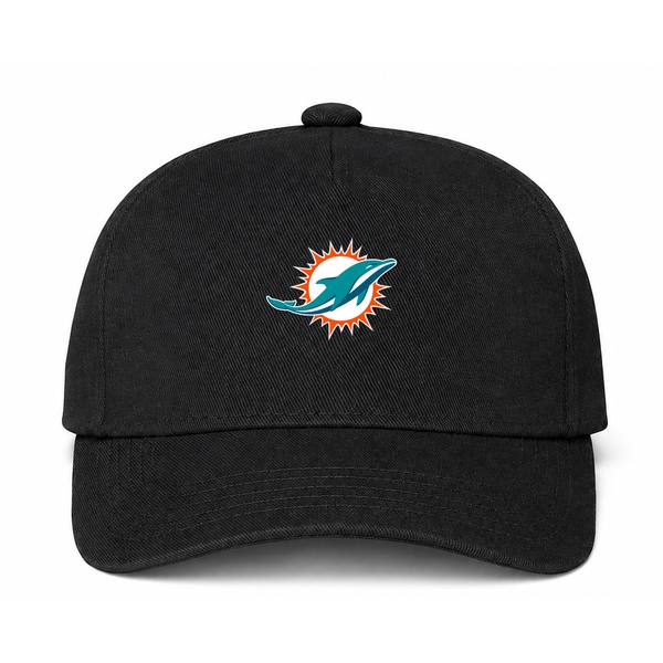 Miami Dolphins NFL Logo Black Dad Baseball Cap Hat