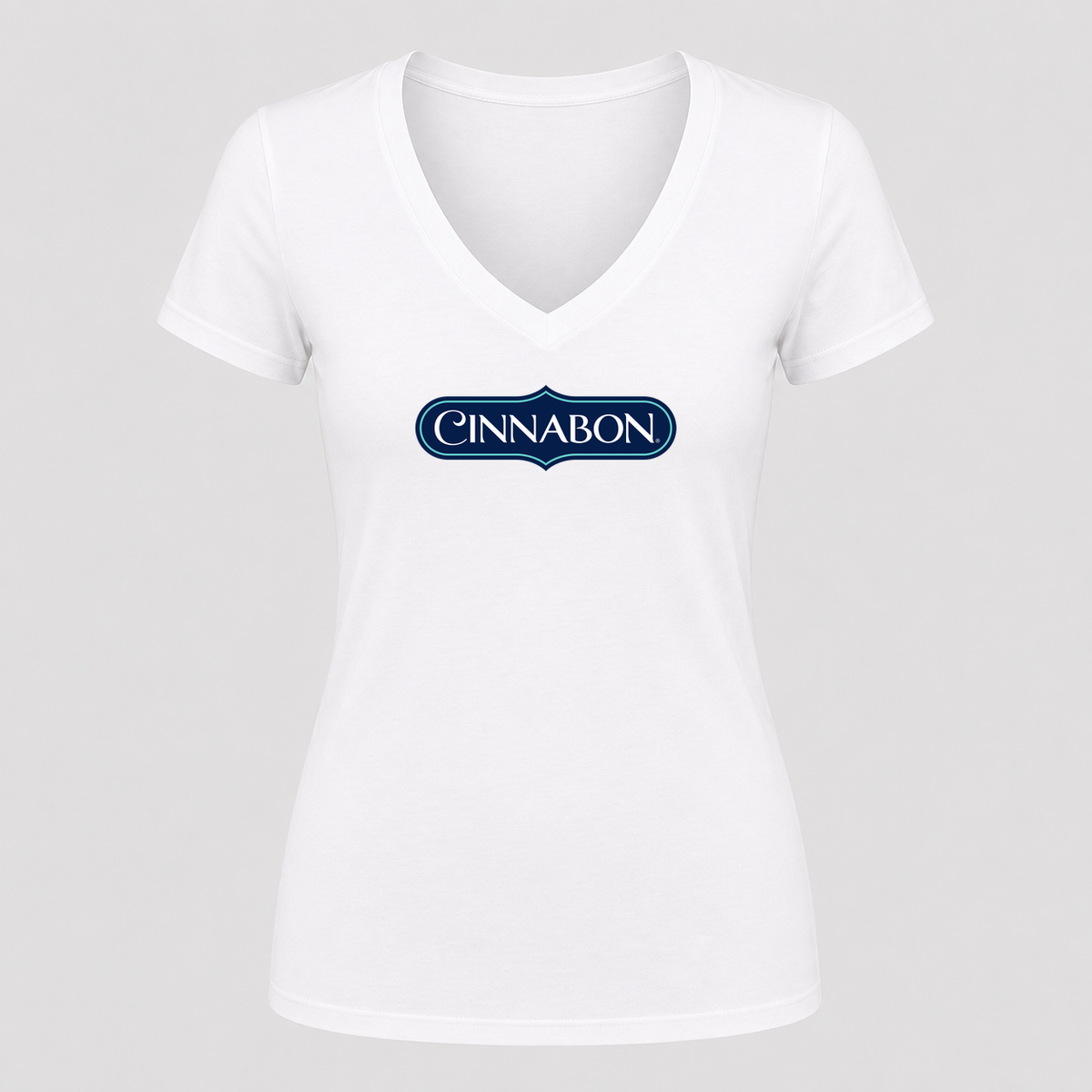 Women's Cinnabon V Neck T-Shirt in white