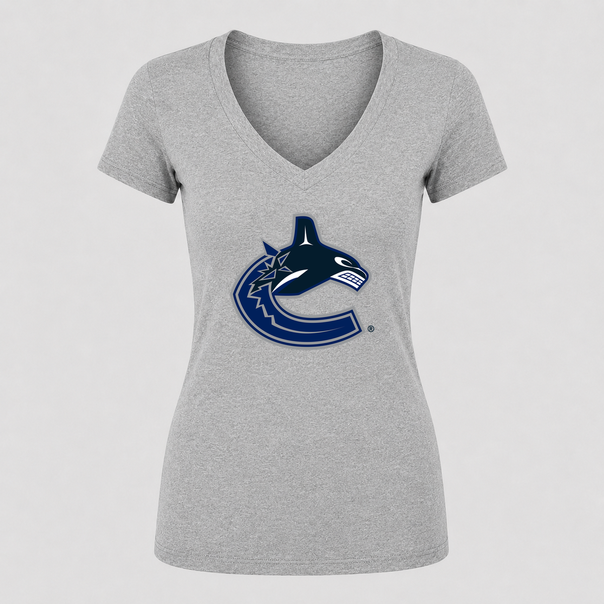 Women's Vancouver Canucks V Neck T-Shirt in gray