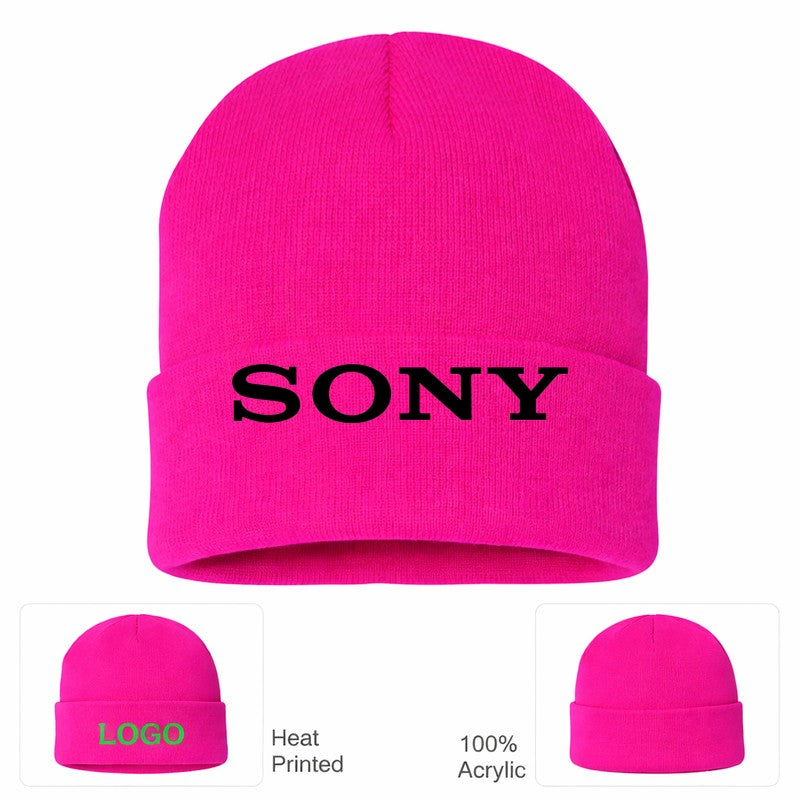 Sony Black Logo Beanie Hat - Hot Pink