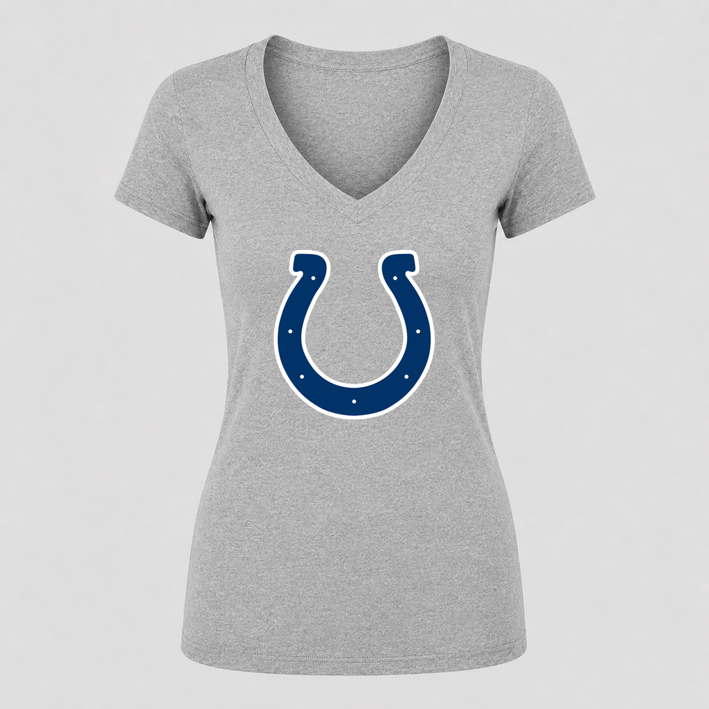 Women's Indianapolis Colts V Neck T-Shirt in gray