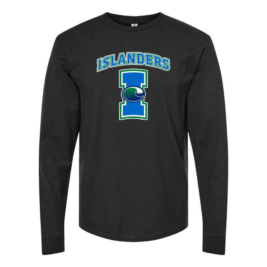 Men's Texas AM CC Islanders Logo Long sleeves Cotton Blend T-Shirt - Black