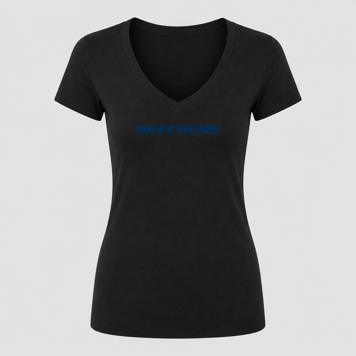 Women's Skechers V Neck T-Shirt in black