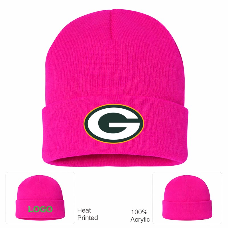 Green Bay Packers Hot Pink Beanie Hat
