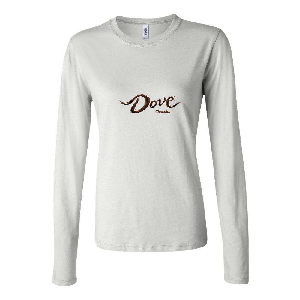 Women's Dove Chocolate Logo food 1536x864 Long Sleeve T-Shirt - White