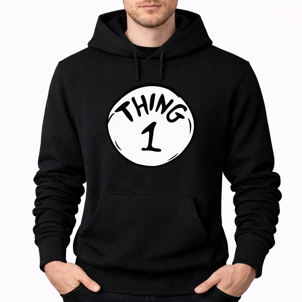 Men's Dr. Seuss Thing 1 Pullover Hoodie - Black