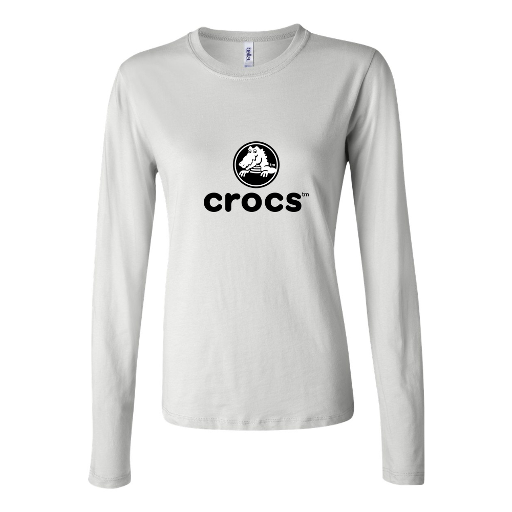 Women's Crocs Logo 1536x864 Long Sleeve T-Shirt - White