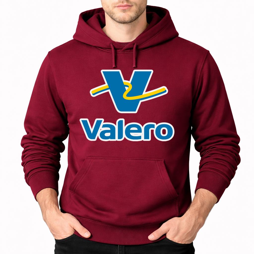 Men's Valero Gas Station Pullover Hoodie - Burgundy