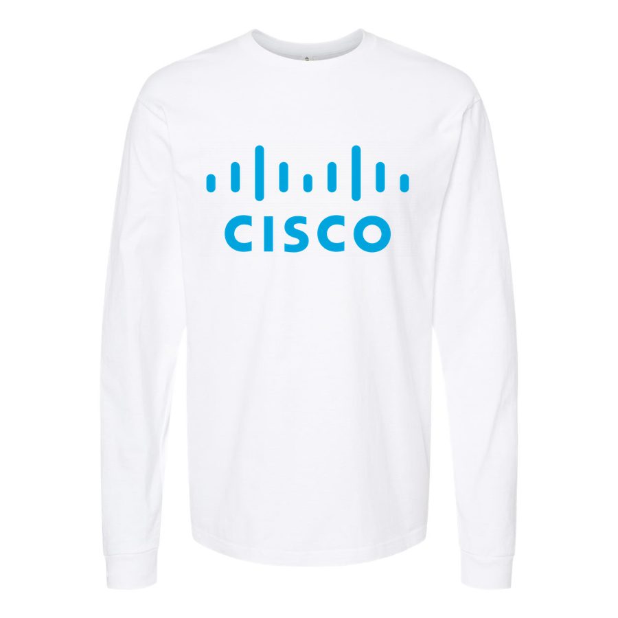Men's Cisco Long sleeves Cotton Blend T-Shirt - White