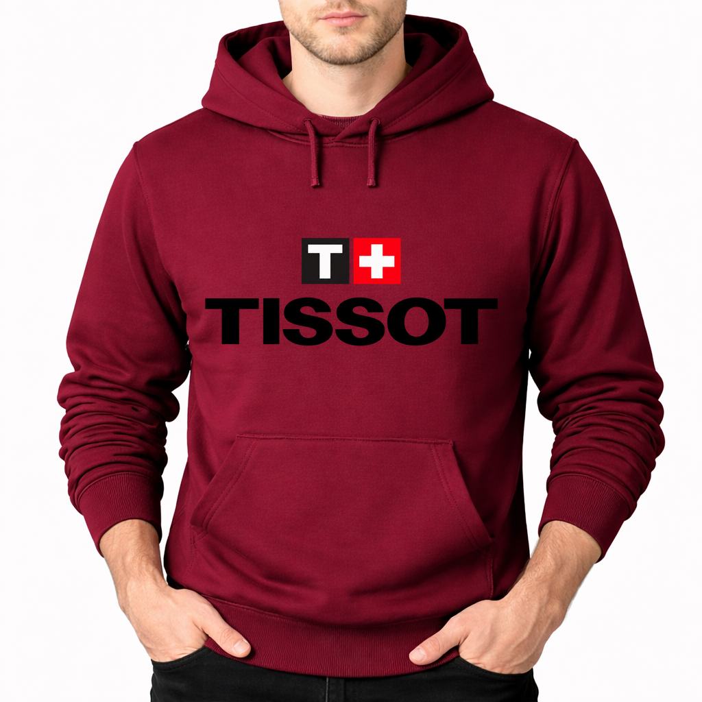 Men's Tissot Pullover Hoodie - Burgundy