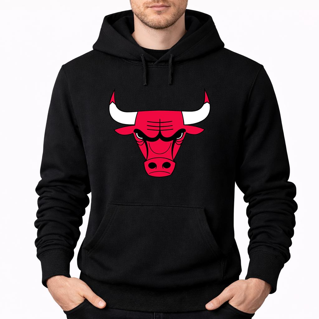 Men's Chicago Bulls Pullover Hoodie - Black