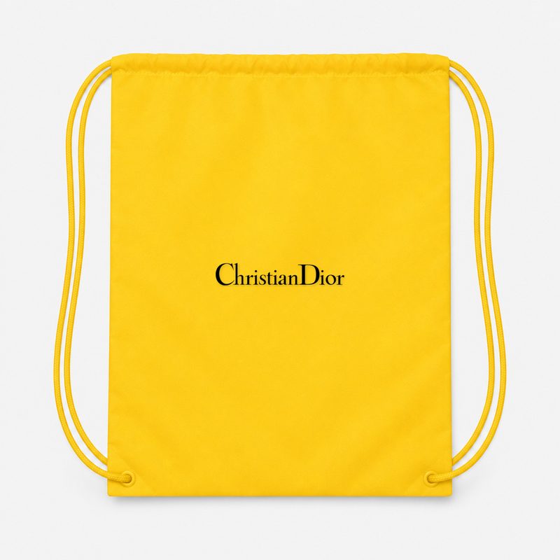 Dior Black Drawstring Bag - Yellow