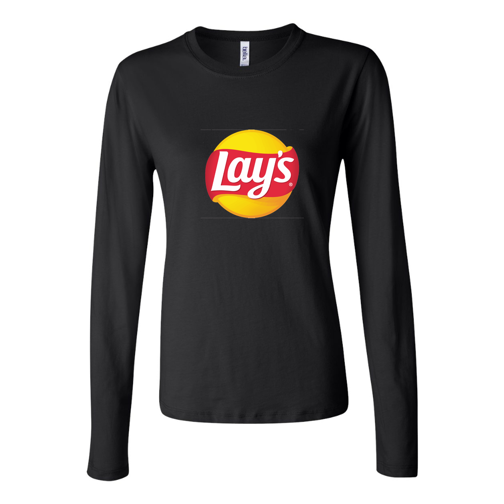 Women's Lays Logo food Long Sleeve T-Shirt - Black