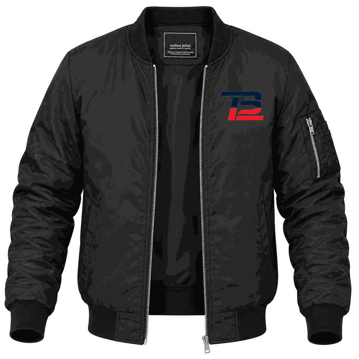 Men's Tom Brady 12 Lightweight Bomber Jacket - Black