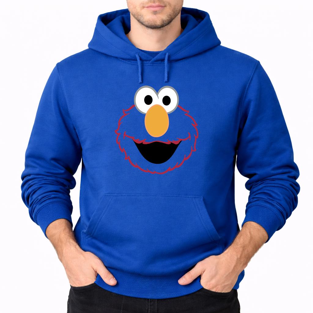 Men's Elmo Face Pullover Hoodie - Blue