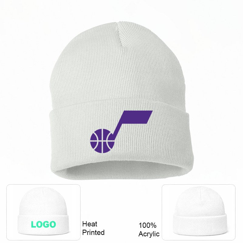 Utah Jazz White Beanie Hat