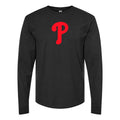 Men's Philadelphia Phillies Long sleeves Cotton Blend T-Shirt - Black