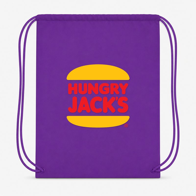 Hungry Jacks Drawstring Bag - Purple