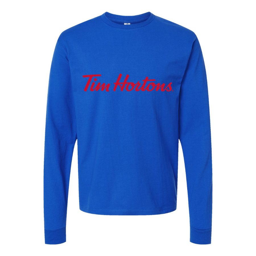 Men's Tim Hortons Long sleeves Cotton Blend T-Shirt - Blue