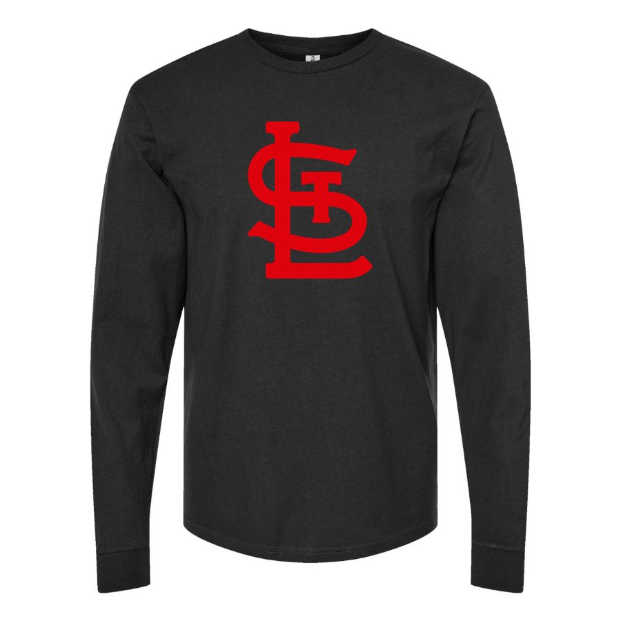 Men's St. Louis Cardinals Long sleeves Cotton Blend T-Shirt - Black
