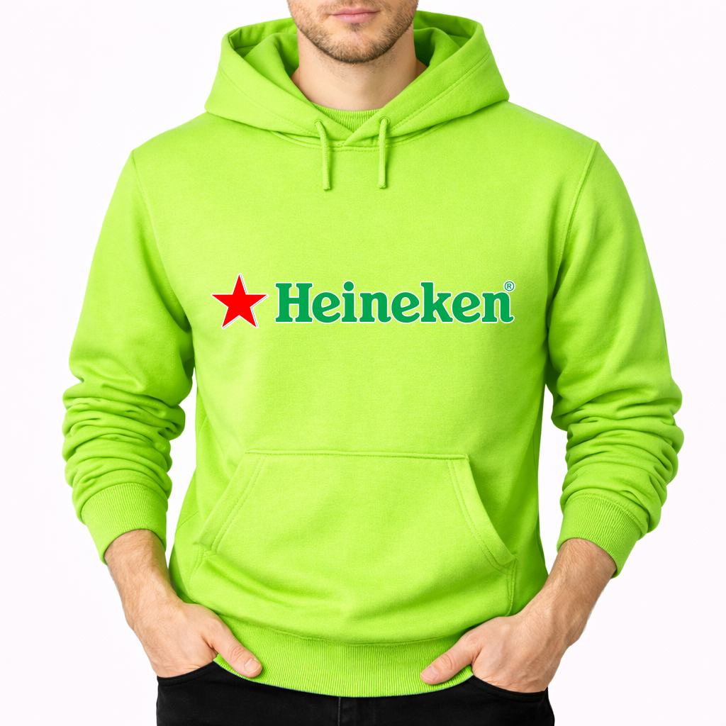 Men's Heineken Pullover Hoodie - Lime green