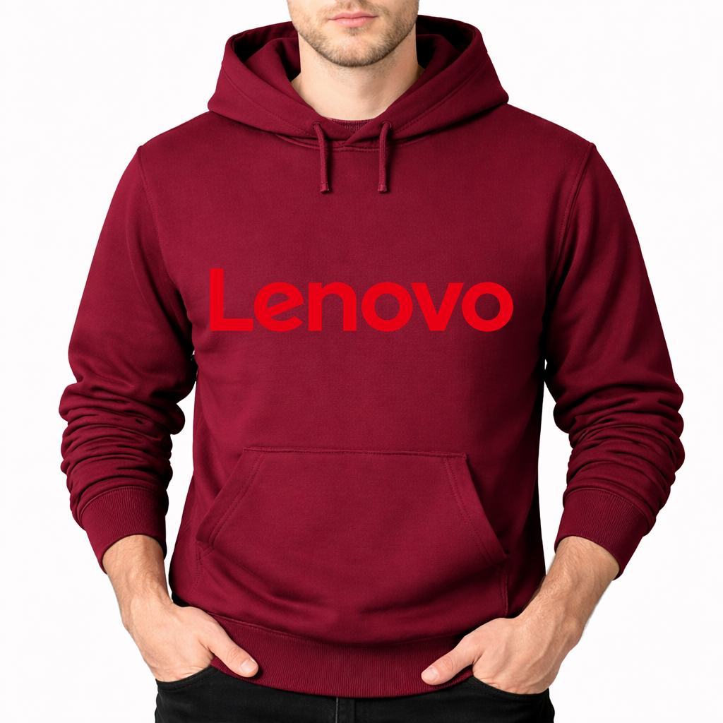 Men's Lenovo Pullover Hoodie - Burgundy