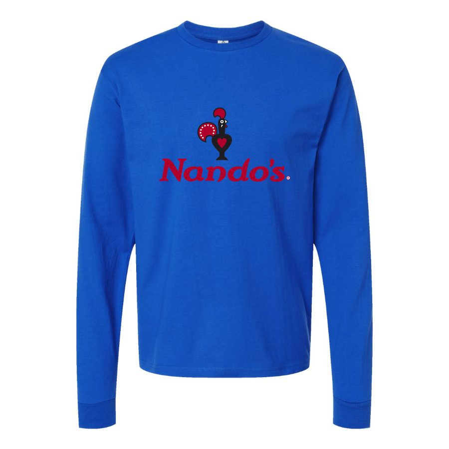 Men's Logo-Nandos-2-1536x864 Long sleeves Cotton Blend T-Shirt - Blue