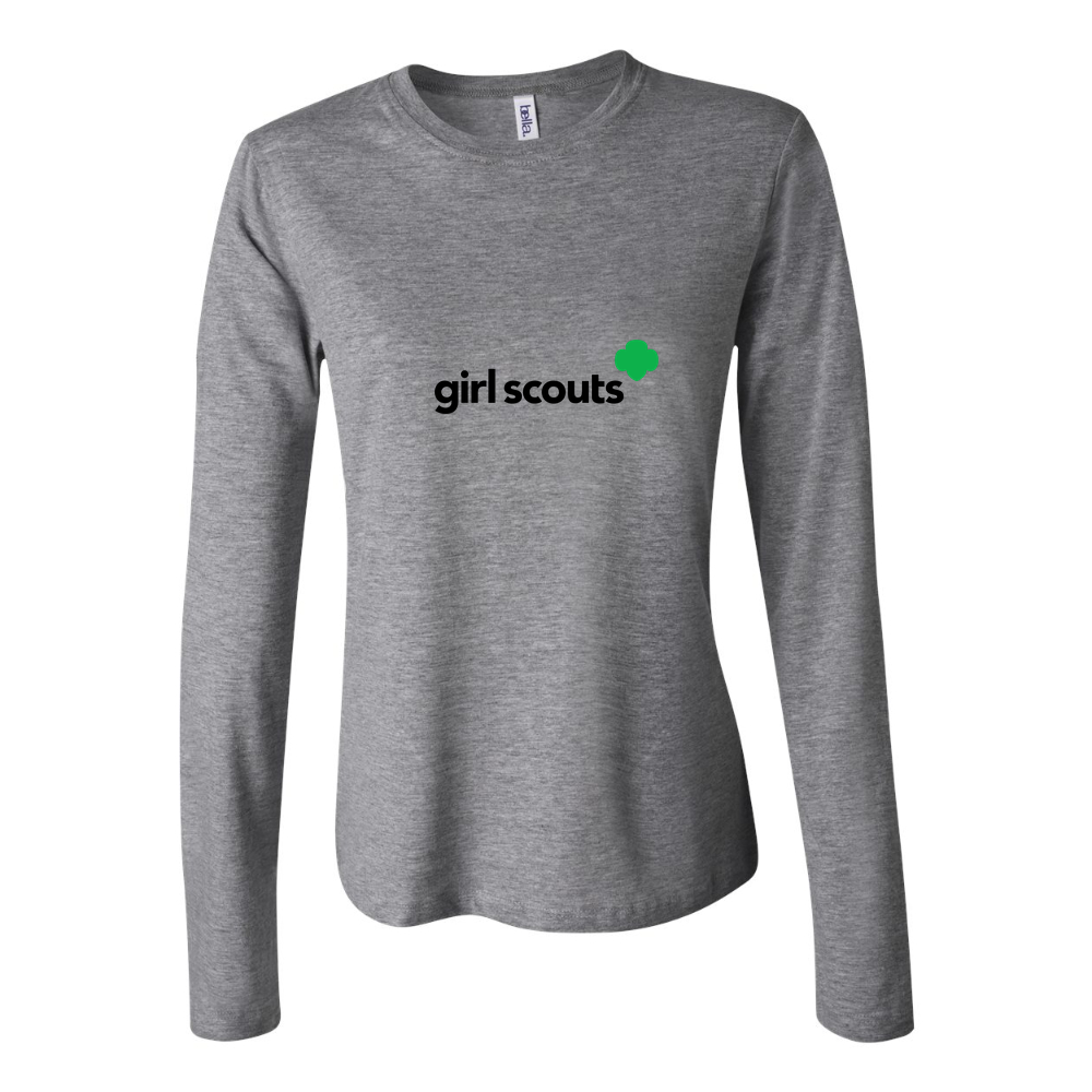 Women's Girl Scout logo 1536x864 Long Sleeve T-Shirt - Gray